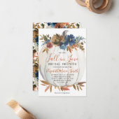 Haushaltsrückgang bei Liebe Blue Pumpkin Brautpart Mitteilungskarte (Vorderseite/Rückseite Beispiel)