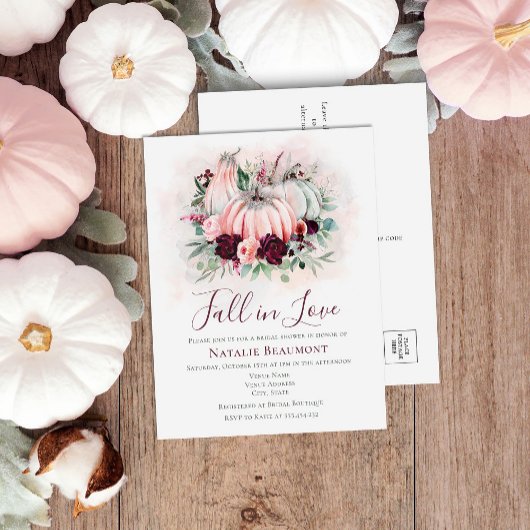 Haushaltsrückgang bei Liebe Pumpkin-Brautparty Einladungspostkarte