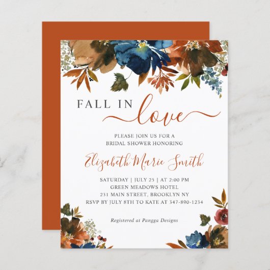 Haushaltsrückgang in der Liebe Blumenmarineblau-Br (Vorne/Hinten)