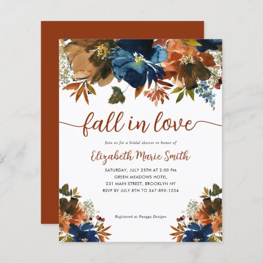 Haushaltsrückgang in der Liebe Blumenmarineblau-Br (Vorne/Hinten)