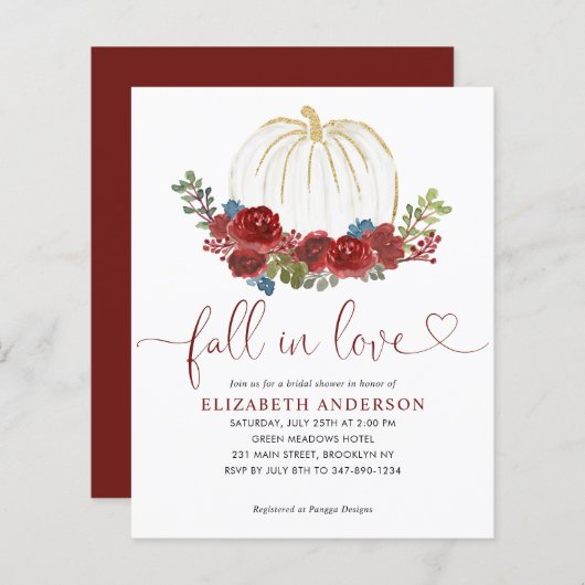 Haushaltsrückgang Liebe Burgund Pumpkin Brautparty (Vorne/Hinten)