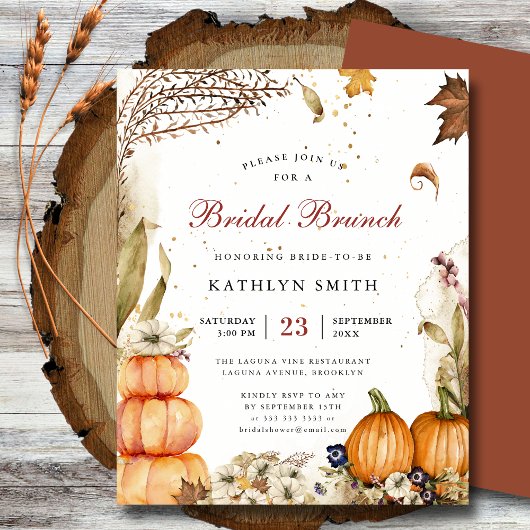 Haushaltsrückgang Liebe Pumpkin Herbst Bridal Brun Flyer