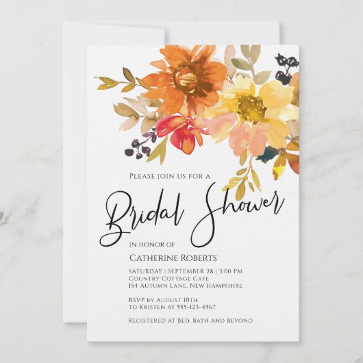 Haushaltsrückgang Modernes Brautparty der Aquarell Einladung (Vorderseite)