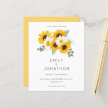 Haushaltsrustikale Sonnenblumen Save the Date gelb