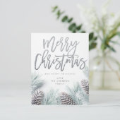 Haushaltsschnee Pine & Leaf Frohe Weihnachten (Stehend Vorderseite)