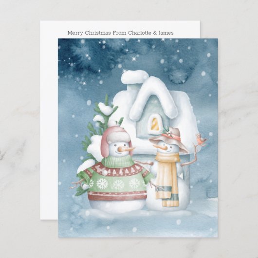 HAUSHALTSSCHneemänner im Schnee - Weihnachten im F (Vorne/Hinten)