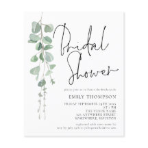 Haushaltsschrift Eucalyptus Bridal Dusche Einladun