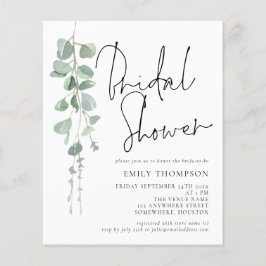 Haushaltsschrift Eucalyptus Bridal Dusche Einladun