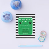 Haushaltsschwarz |Grüne Fahne gestrippte Graduieru Flyer (Einzeln)