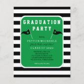 Haushaltsschwarz |Grüne Fahne gestrippte Graduieru Flyer (Vorne)