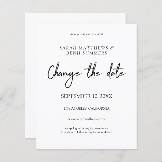 Haushaltsschwarz und Weiß ändern Datum (Vorne/Hinten)