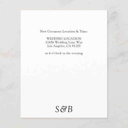 Haushaltsschwarz und Weiß ändern Datum Flyer (Hinten)