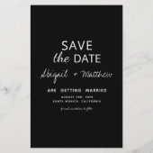 HaushaltsSchwarz-weiß Einfache Save the Date Einla Flyer (Hinten)