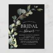 Haushaltsschwarzes Brautparty QR-Code Eucalyptus (Vorderseite)