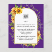 HAUSHALTSSonnenblumen Hochzeitsstipendium QR Code Flyer (Hinten)