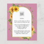 HAUSHALTSSonnenblumen Hochzeitsstipendium QR Code Flyer (Hinten)