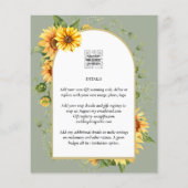 HAUSHALTSSonnenblumen Hochzeitsstipendium QR Code Flyer (Hinten)