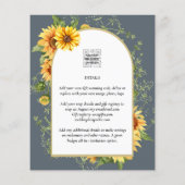 HAUSHALTSSonnenblumen Hochzeitsstipendium QR Code  Flyer (Hinten)