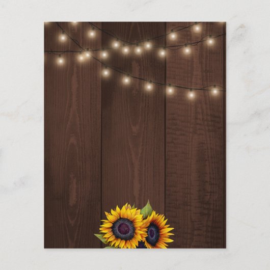Haushaltssonnenblumen rustikales Holz gerettet Dat Flyer (Hinten)