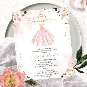 Haushaltsspanisch Quinceanera Einladung Floral