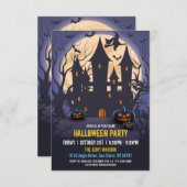 Haushaltsspötter Hexenhaus Spuk Halloween-Party Einladung (Vorne/Hinten)
