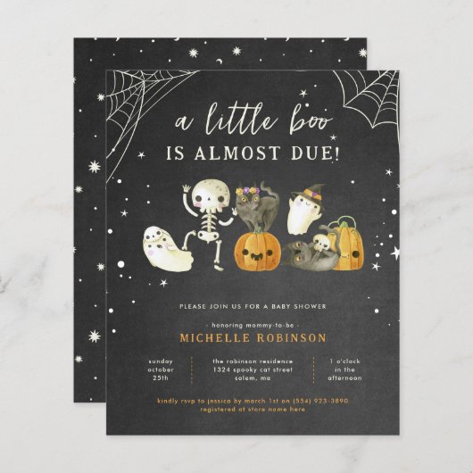 Haushaltsspuke ein wenig Boo Halloween Babydusche (Vorne/Hinten)