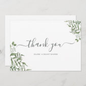 Haushaltssukkulente Eukalyptus-Blätter Hochzeiten Dankeskarte (Vorne/Hinten)