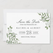 Haushaltssukkulente Eukalyptus-Blätter Hochzeiten Save The Date (Vorderseite)