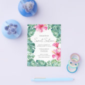 Haushaltssüß 16 Aquarellfarben Rosa Blütentropisch Flyer (Einzeln)