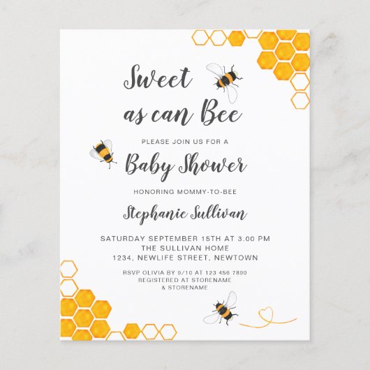 Haushaltssüß wie kann Babydusche Einladung (Vorderseite)