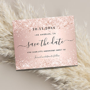 Haushaltssüße 16 Rose Gold Glitzer Save the Date