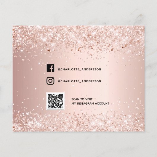 Haushaltssüße 16 Rose Gold Glitzer Save the Date (Rückseite)