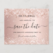 Haushaltssüße 16 Rose Gold Glitzer Save the Date (Vorderseite)
