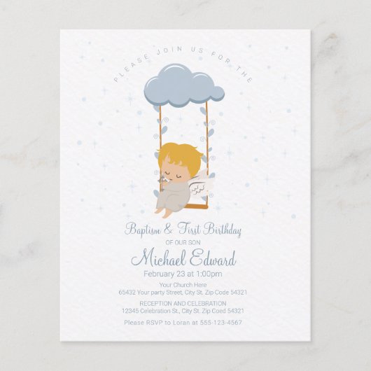 Haushaltssüße Baby Angel Taufe (Vorderseite)