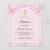 Haushaltstaufe Rosa Glitzer Staubschwein (Vorderseite)