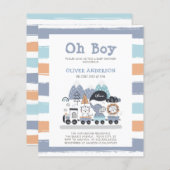 Haushaltstiere Reisen Kinderdusche Einladung (Vorne/Hinten)