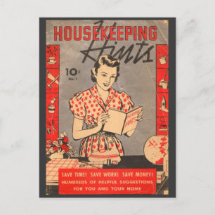Haushaltstipps 10 Cent Vintage-Postkarte Postkarte
