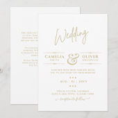 HAUSHALTSTypografie-Hochzeiten Einladung (Vorne/Hinten)