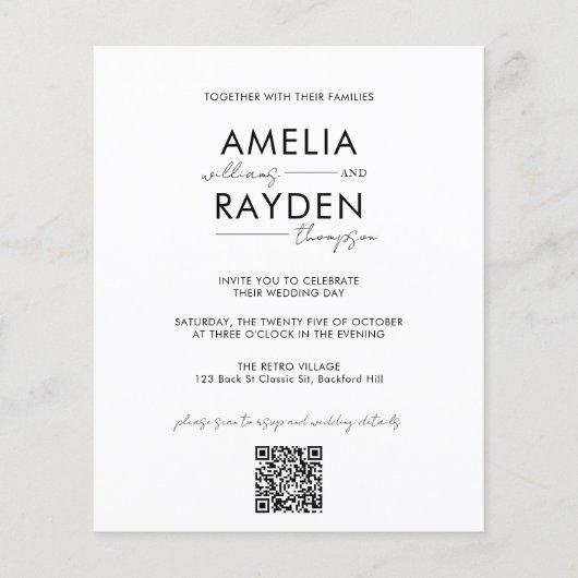 HAUSHALTSTypografie Script Foto QR Code Hochzeit (Vorderseite)