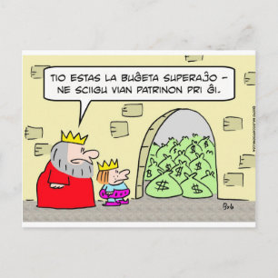 Haushaltsüberschuss König Mutter esperanto Postkarte