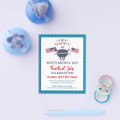 HAUSHALTSUSA Flag 4. Juli GRILLEN Party Einladung Flyer (Einzeln)