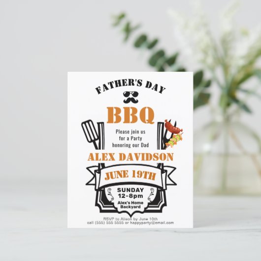 HAUSHALTSVatertag GRILLEN Party Einladung (Stehend Vorderseite)