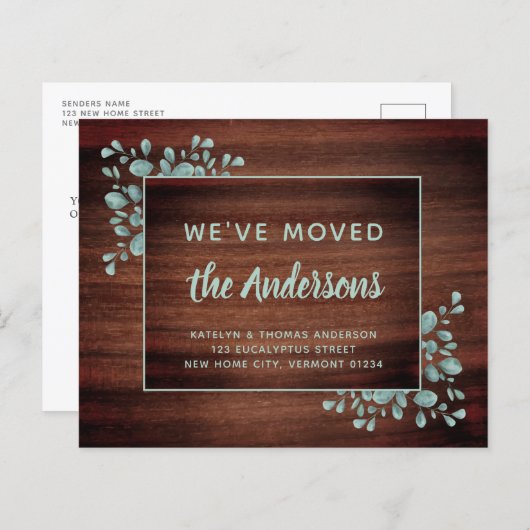 Haushaltsverschiebung Ankündigung rustikale Eukaly (Vorne/Hinten)