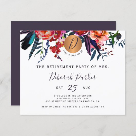 Haushaltsvollzugselegante Party Einladung (Vorne/Hinten)