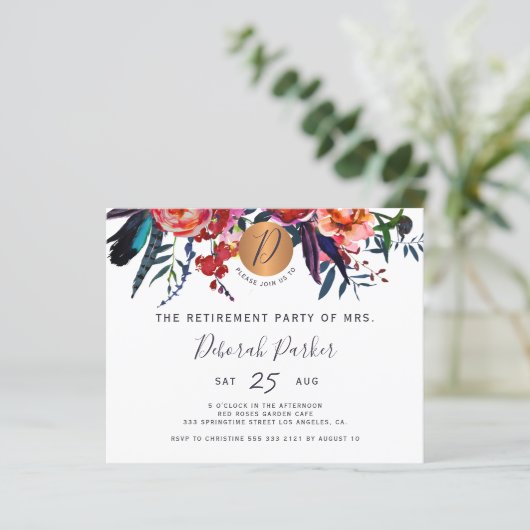 Haushaltsvollzugselegante Party Einladung (Stehend Vorderseite)