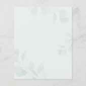 Haushaltsvorschau Eucalyptus Baby Dusche Einladung (Rückseite)