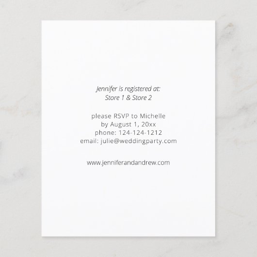 Haushaltswarmes Rosa und blaues Brautparty 2 (Rückseite)