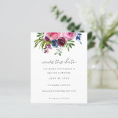 Haushaltswarmes Rosa und Navy Blue Floral Save the (Stehend Vorderseite)