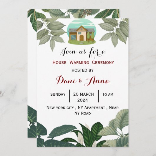 Haushaltswärmung Einladung (Vorne/Hinten)