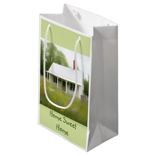 Haushaltswärmung Kleine Geschenktüte (Vorderseite Schrägansicht)